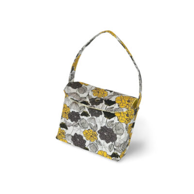 Floral Chic Purse with a Pop of Sunny Yellow