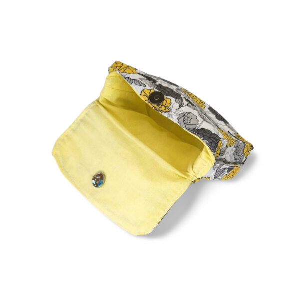 Floral Chic Purse with a Pop of Sunny Yellow - Image 3