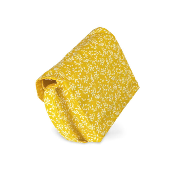 Cheerful Yellow Purse with Delicate White Leaves - Image 2