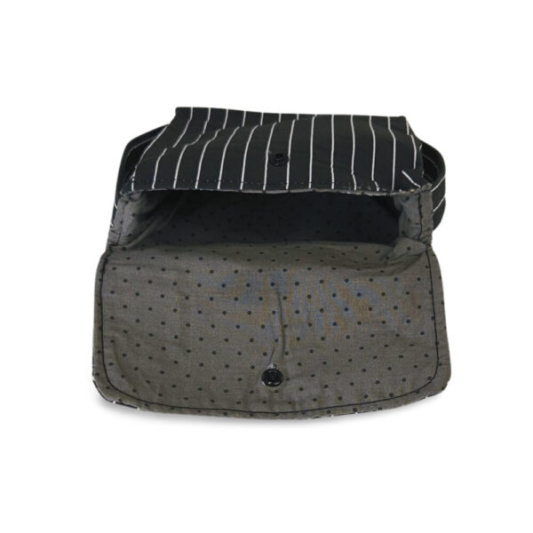 Pinstripe Chic! Classy Black & White Purse - Image 3