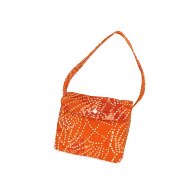 Sunset Swirl! Orange Batik Fabric Purse