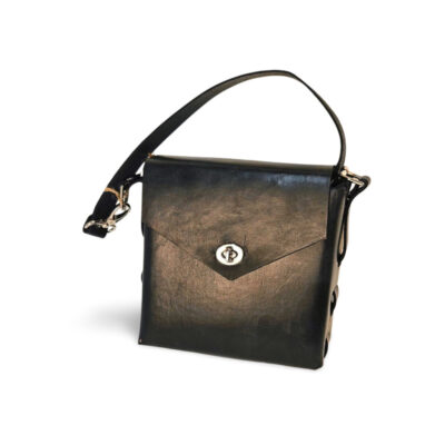 Sleek Black Cross-Body Square Satchel