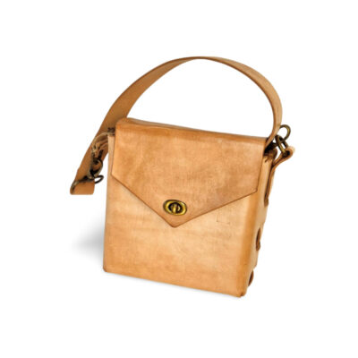 Rustic Tan Leather Box Purse