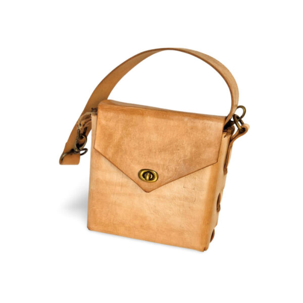 Rustic Tan Leather Box Purse