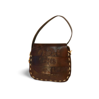 Floral Tooled Leather Satchel