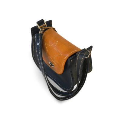 Celestial Star Two-Tone Leather Shoulder Bag