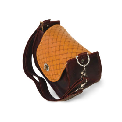 Elegant Cross-Hatch Two-Tone Shoulder Bag