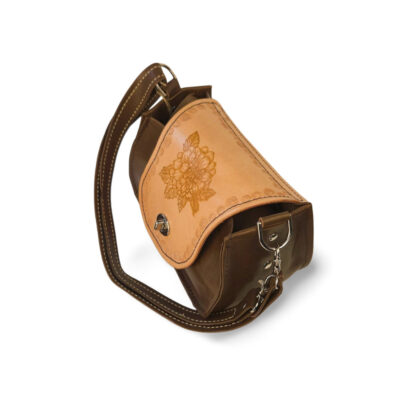 Elegant Floral Two-Tone Shoulder Bag