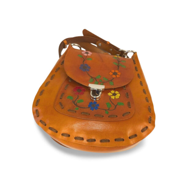 Vibrant Floral Tooled Satchel