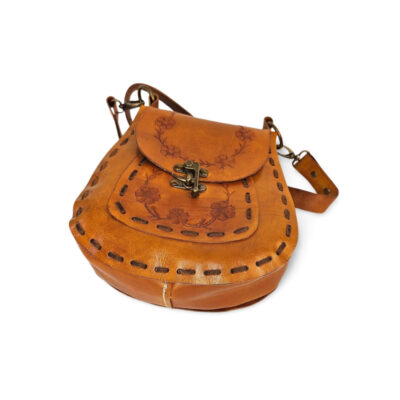 Rustic Floral Tooled Satchel
