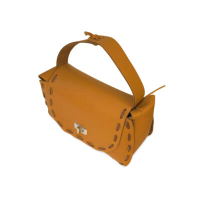 Spacious Stitch-Detail Cross-Body Satchel
