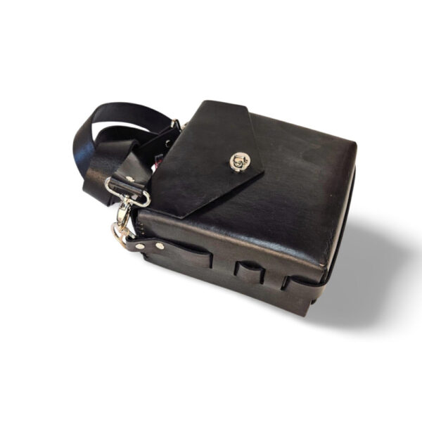 Sleek Black Cross-Body Square Satchel - Image 2