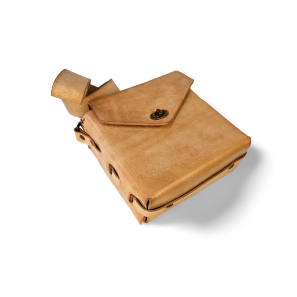 Rustic Tan Leather Box Purse - Image 2
