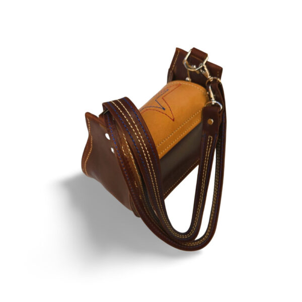 Star Motif Two-Tone Leather Shoulder Bag - Image 2