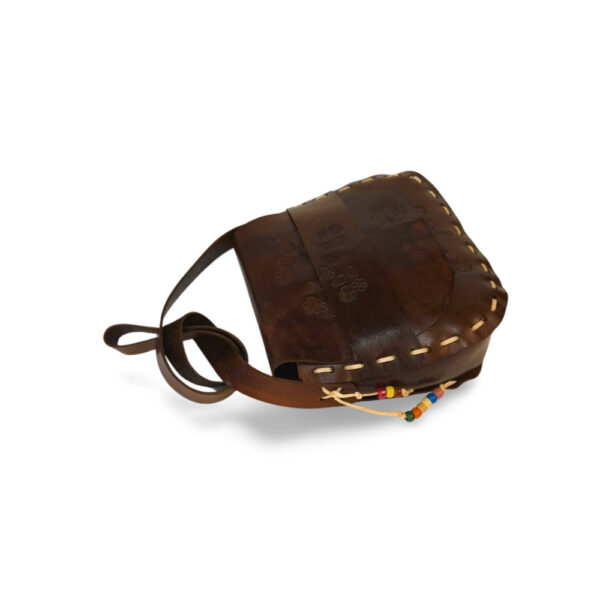 Floral Tooled Leather Satchel - Image 2