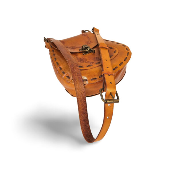 Rustic Floral Tooled Satchel - Image 2